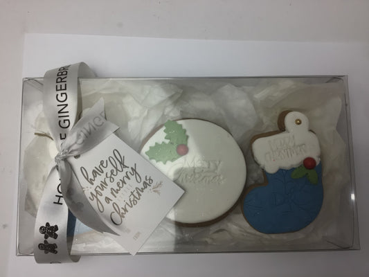Stocking gift box blue