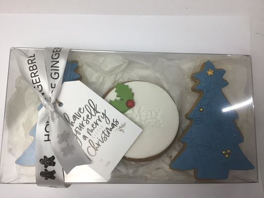 Tree gift box blue