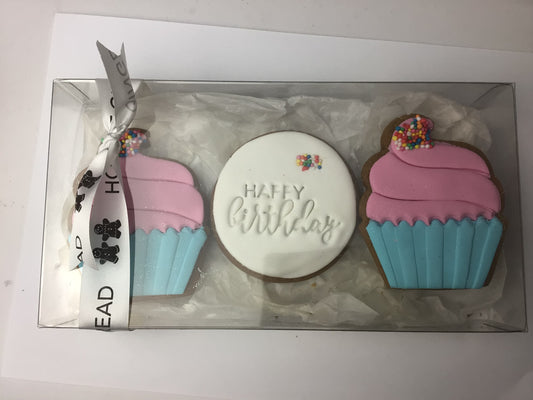 Birthday Cupcake Gift Box blue